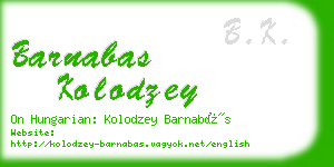 barnabas kolodzey business card